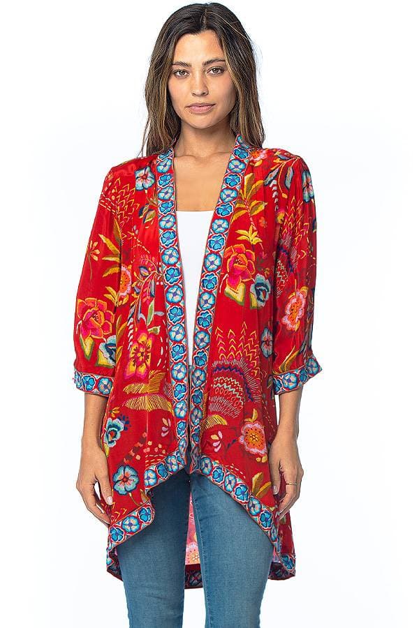 Cardigan Trimmed Cupro Tropics