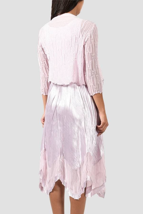 2pc Ensemble In Pink Lotus Charmeuse and Chiffon | Komarov Dress
