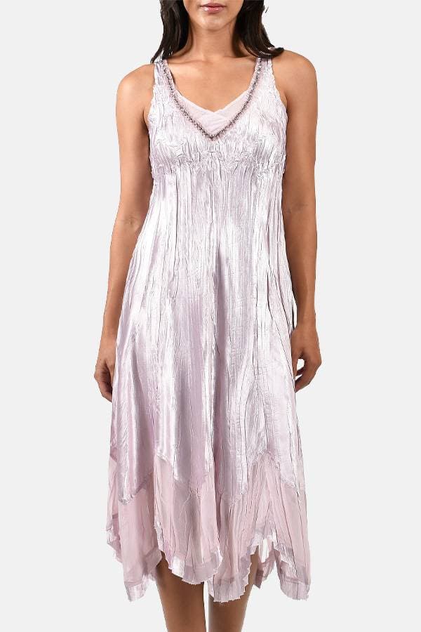 2pc Ensemble In Pink Lotus Charmeuse and Chiffon | Komarov Dress