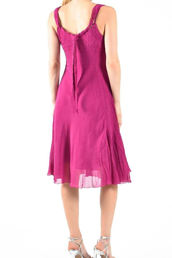 Magenta Chiffon Scarf Twist Dress | Komarov Dress