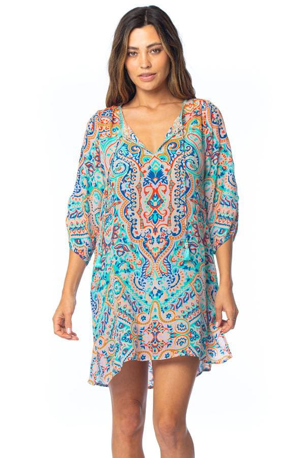 2pc Silk Tunic Dress Paisley