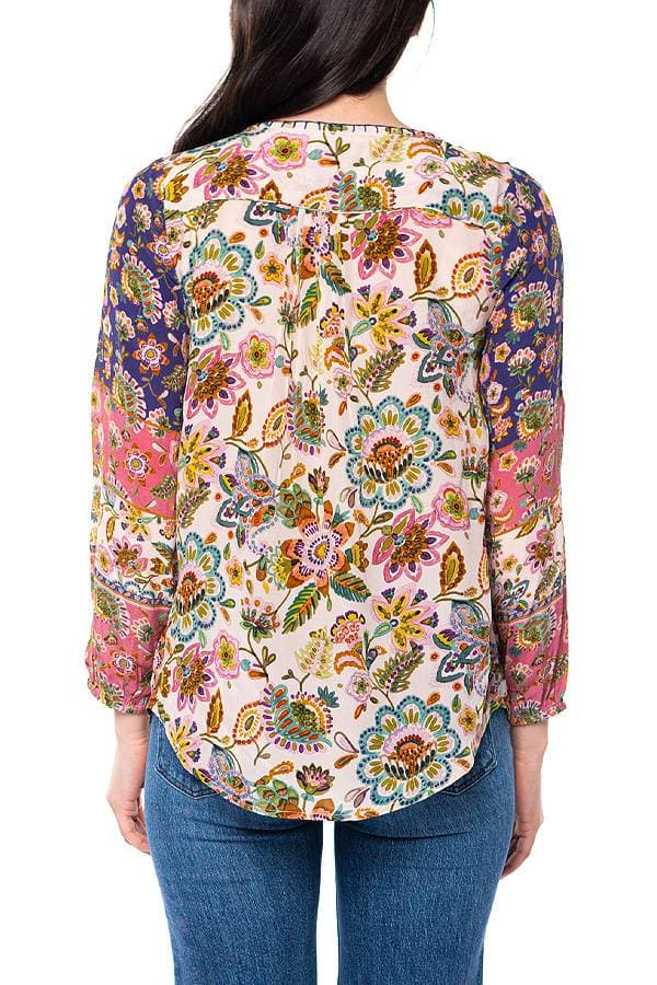 Pink Vintage Print Silk Blouse | Women's - $245.00 - View 2 of 2
