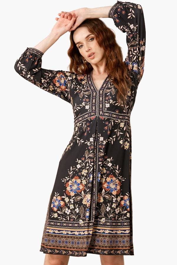 Floral Placement Print Midi Dress -  - View 4 of 4
