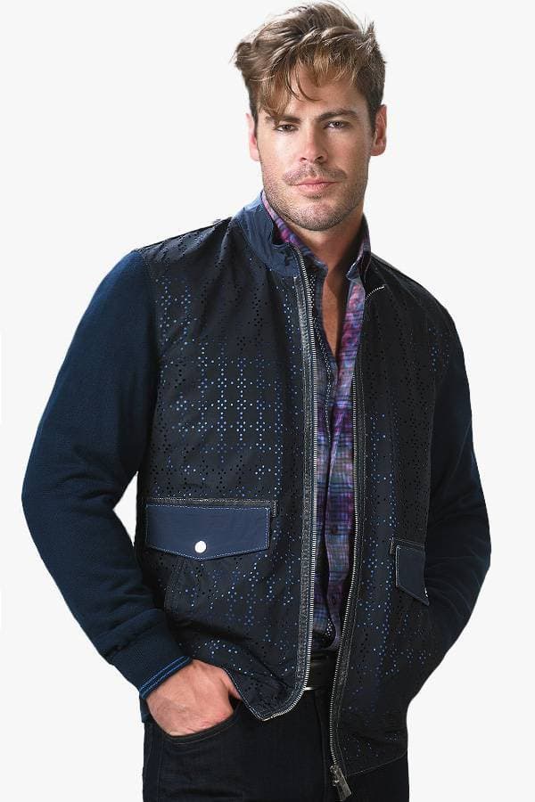 Zip Perforated Cardigan Outerwear