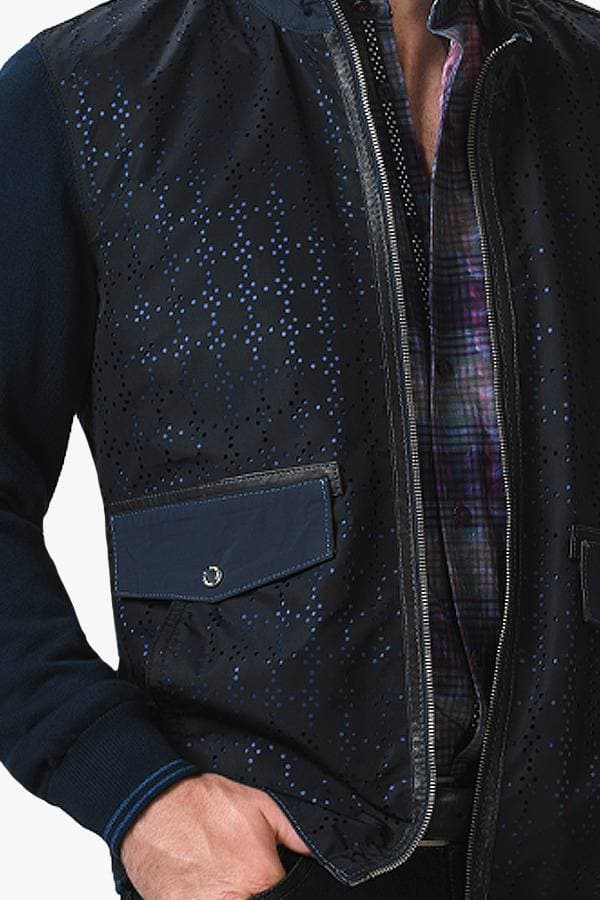 Zip Perforated Cardigan Outerwear