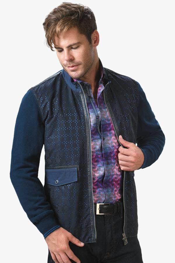 Zip Perforated Cardigan Outerwear