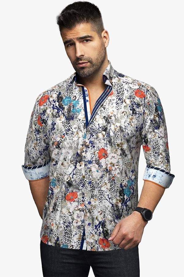 Satin Print Floral Shirt