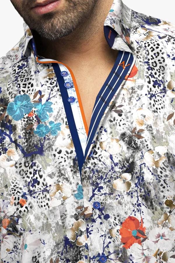 Satin Print Floral Shirt