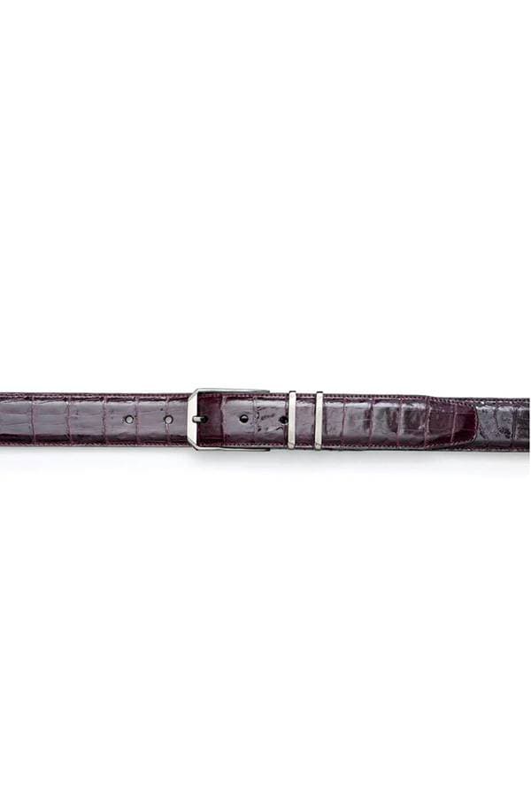 Burgundy Red Crocodile Belt | Men's - $375.00 - View 3 of 3