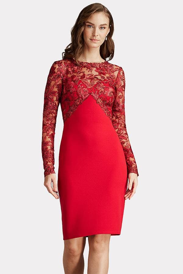 Tadashi Embroidered Red Cocktail Dress | Women's - $595.00 - View 1 of 5