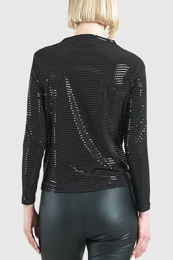 Black On Black Shimmer Jersey Top | Women's - $158.00 - View 2 of 5