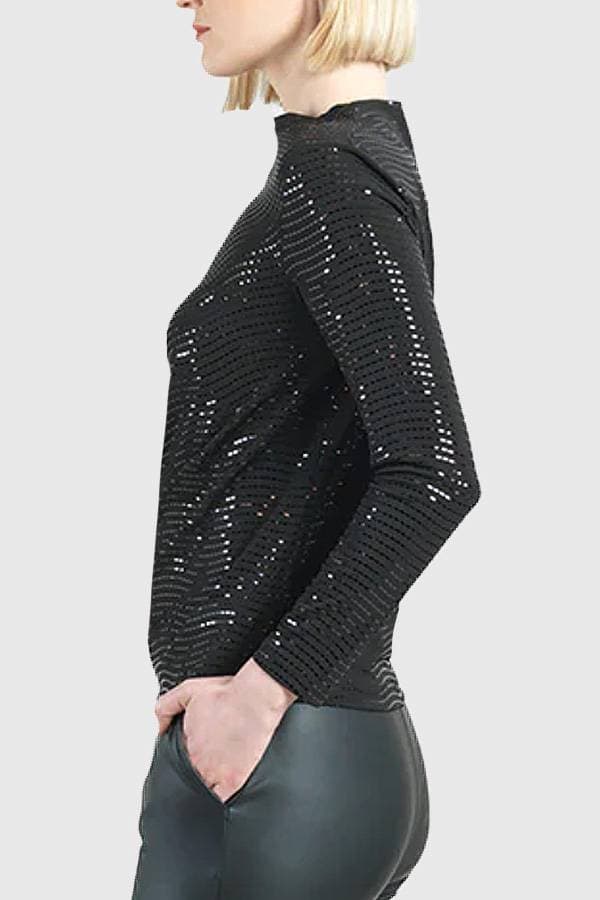 Black On Black Shimmer Jersey Top - $158.00 - View 3 of 5