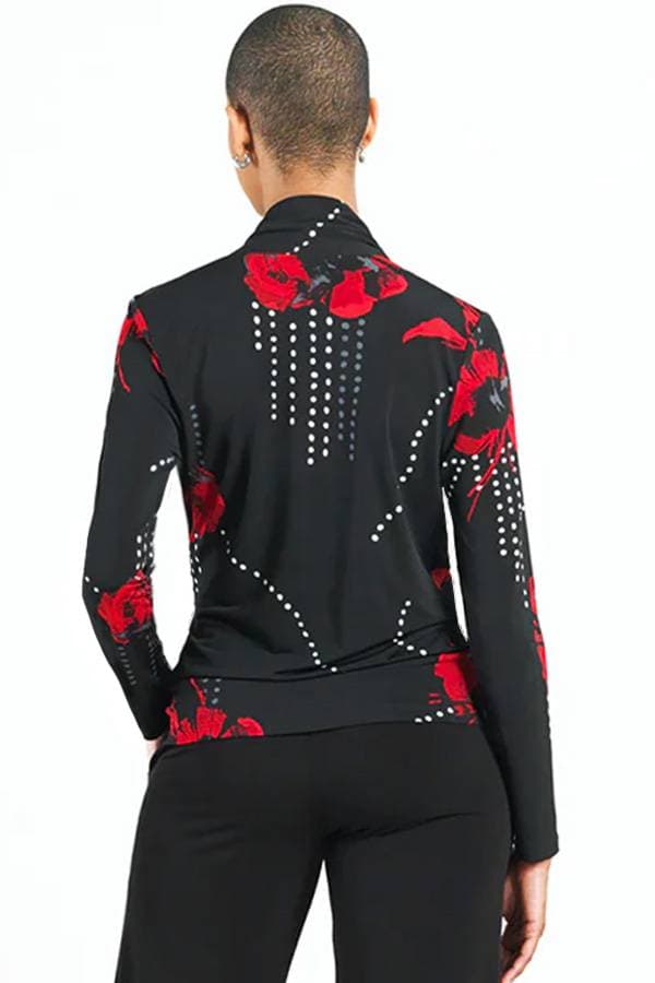 Red Black Floral Dot Jersey Top | Women's - $165.00 - View 2 of 4