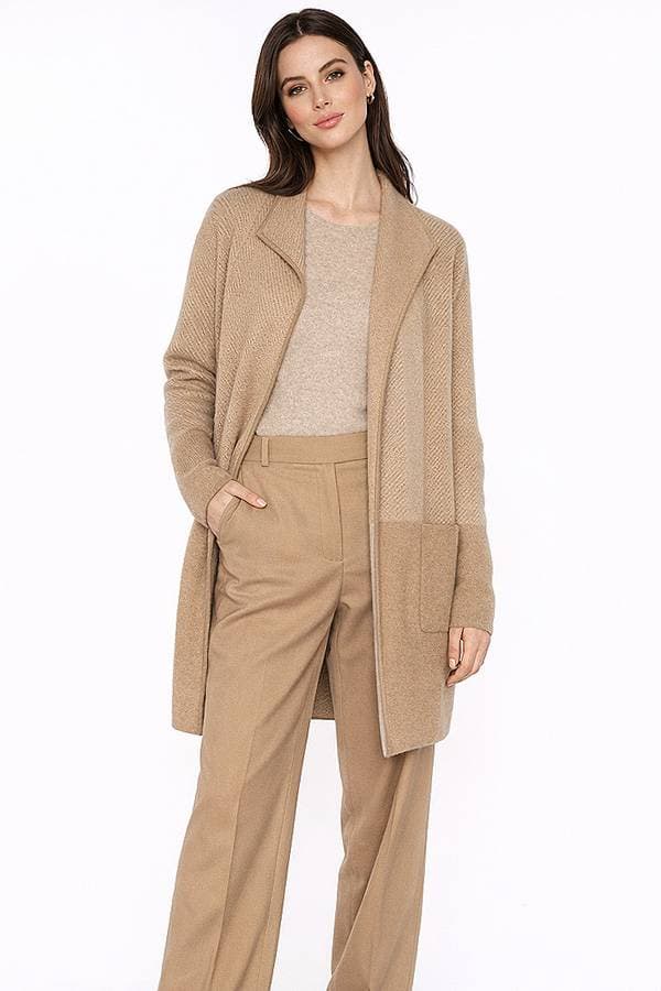 Beige Kinross Double Knit 100% Cashmere Cardigan | Women's - $745.00 - View 1 of 2