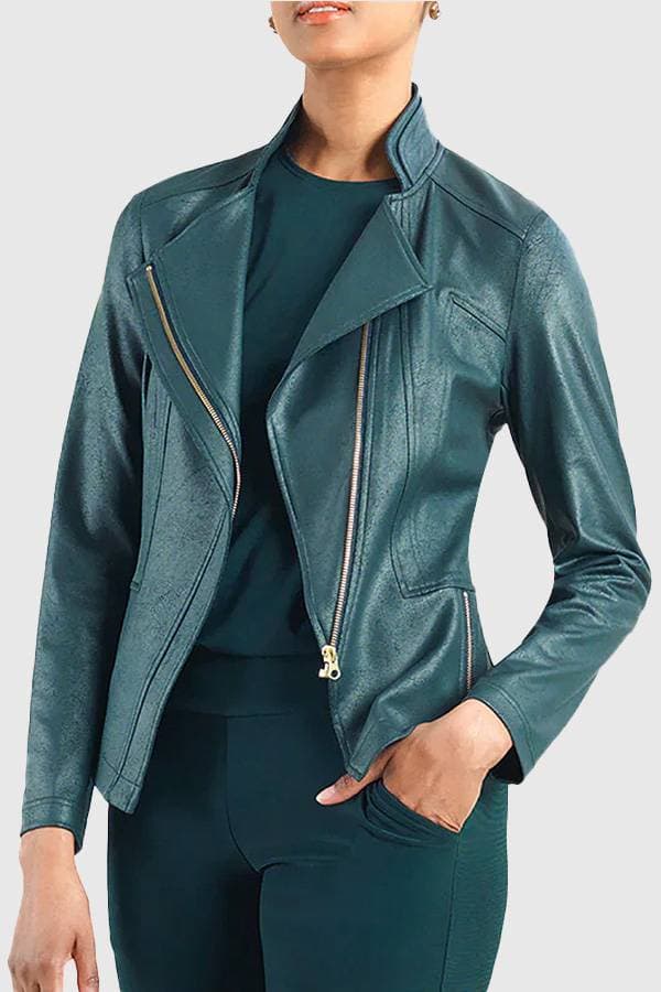 Hunter Green Moto Jacket - 27500 - Main product view