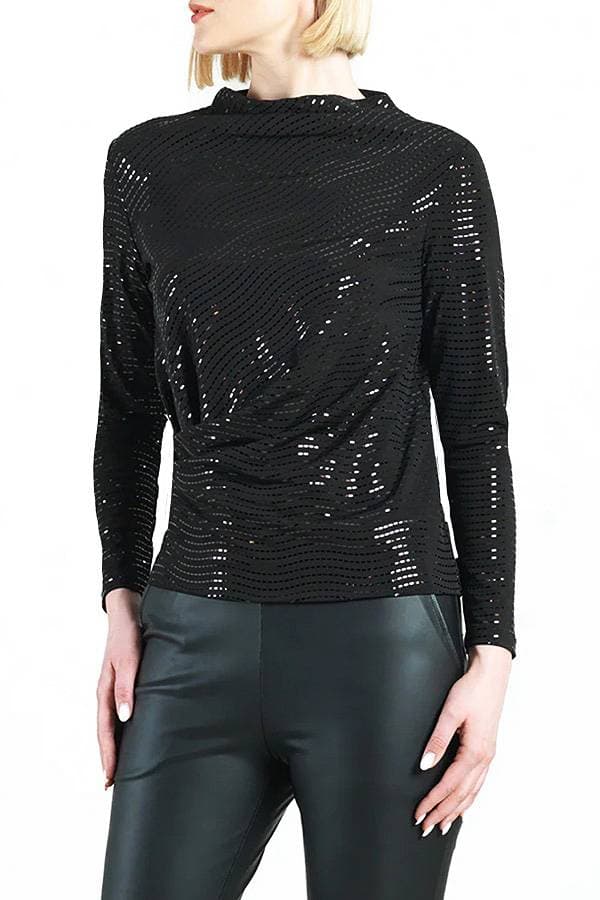 Black On Black Shimmer Jersey Top | Women's - $158.00 - View 1 of 5