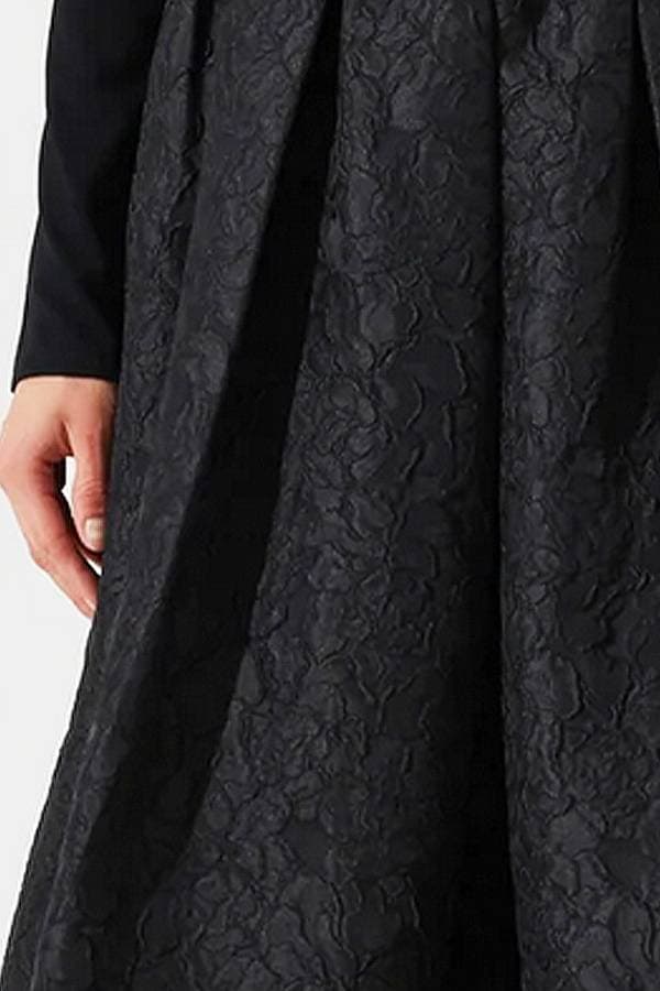 Black Jacquard Flounce Skirt