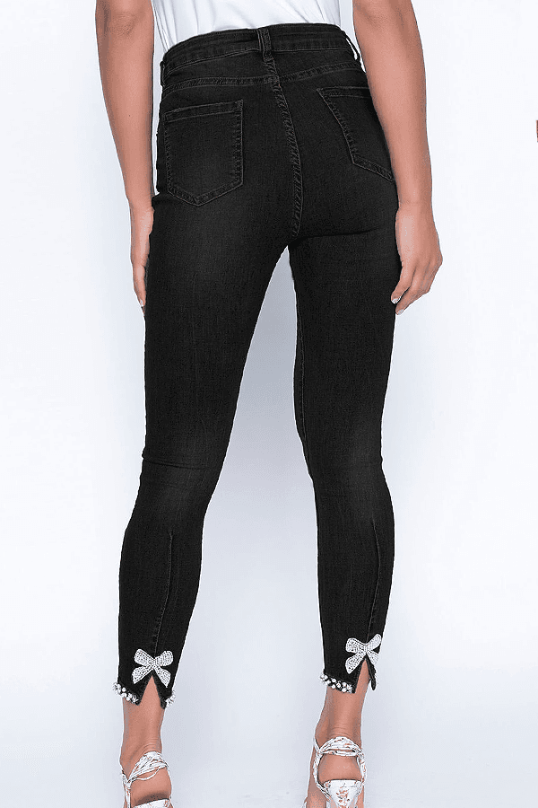 Black Denim with Bowtie Detail - 24500 - Main product view