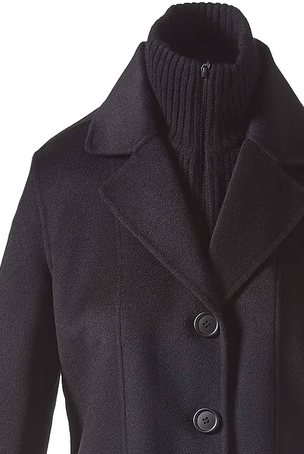 Kinross Coat Knotch Mock Zip WoolCash