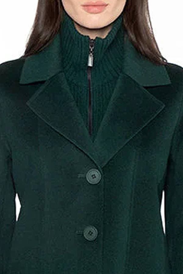 Kinross Cashmere Wool Knotch Zip Coat