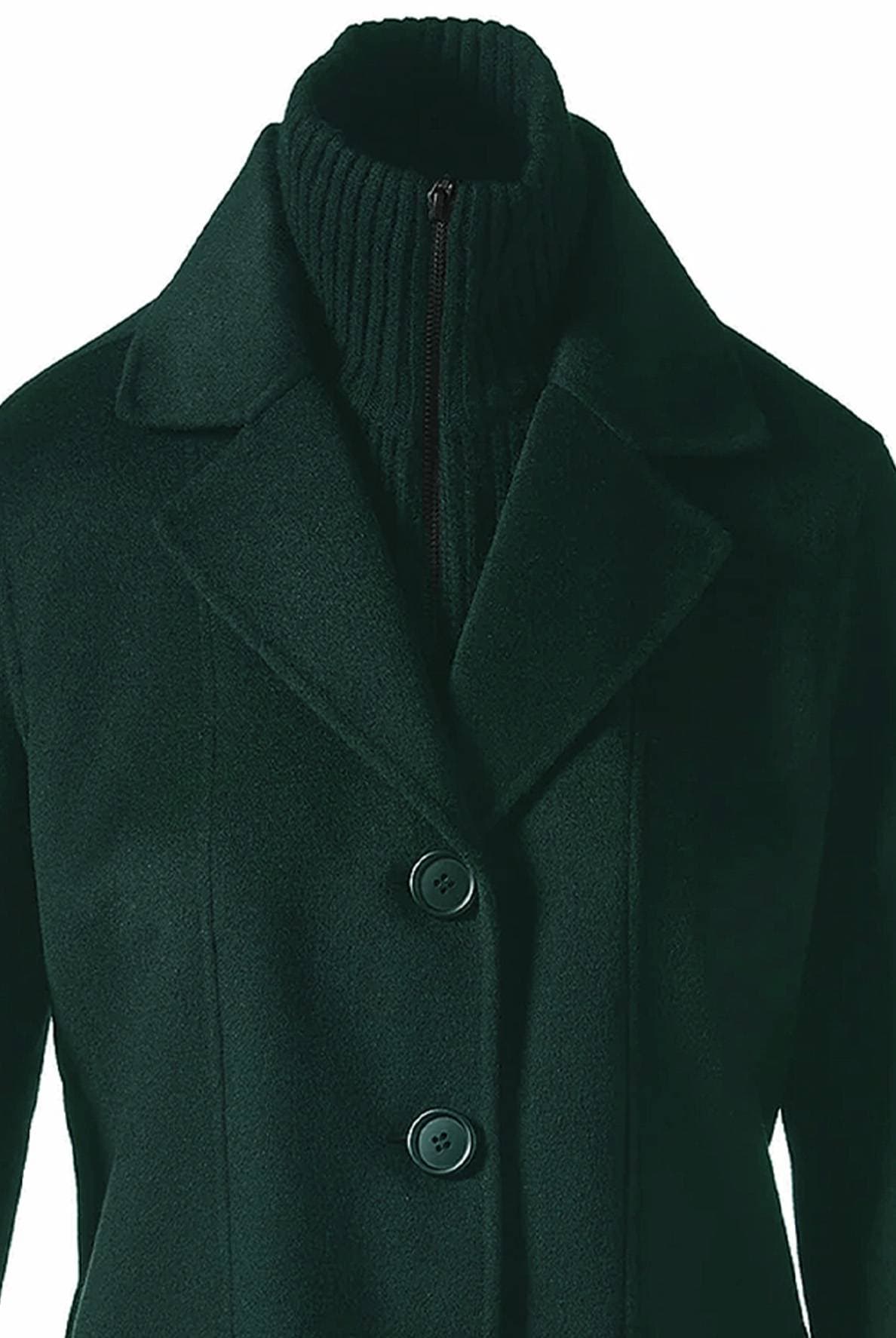 Kinross Cashmere Wool Knotch Zip Coat