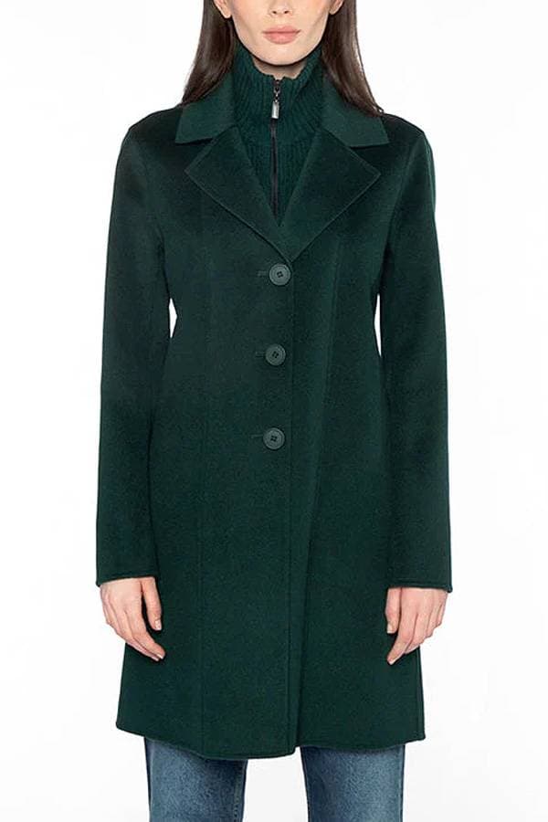 Kinross Cashmere Wool Knotch Zip Coat