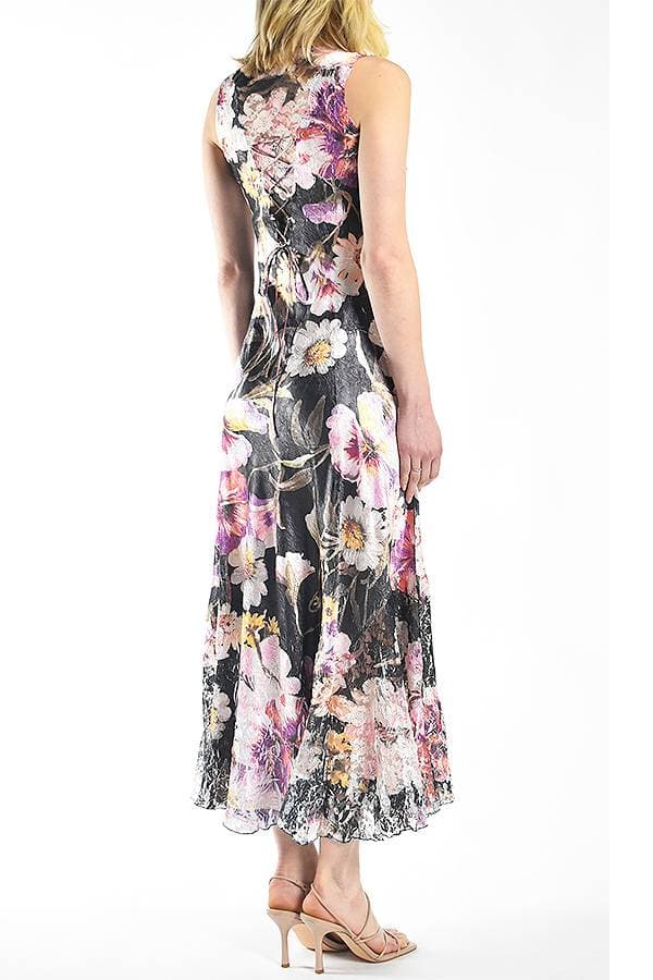Long Floral Laceup Back Dress | Komarov Dress
