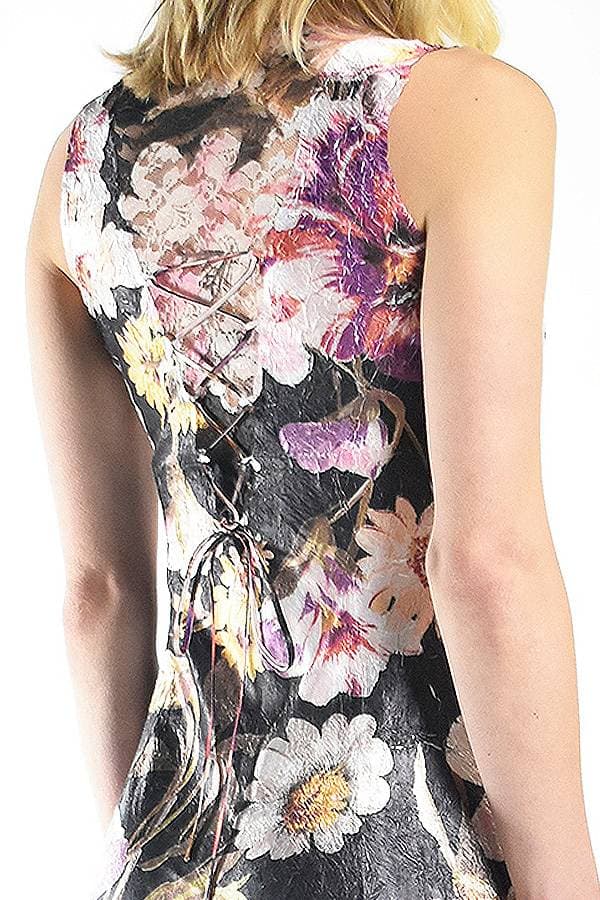 Long Floral Laceup Back Dress | Komarov Dress
