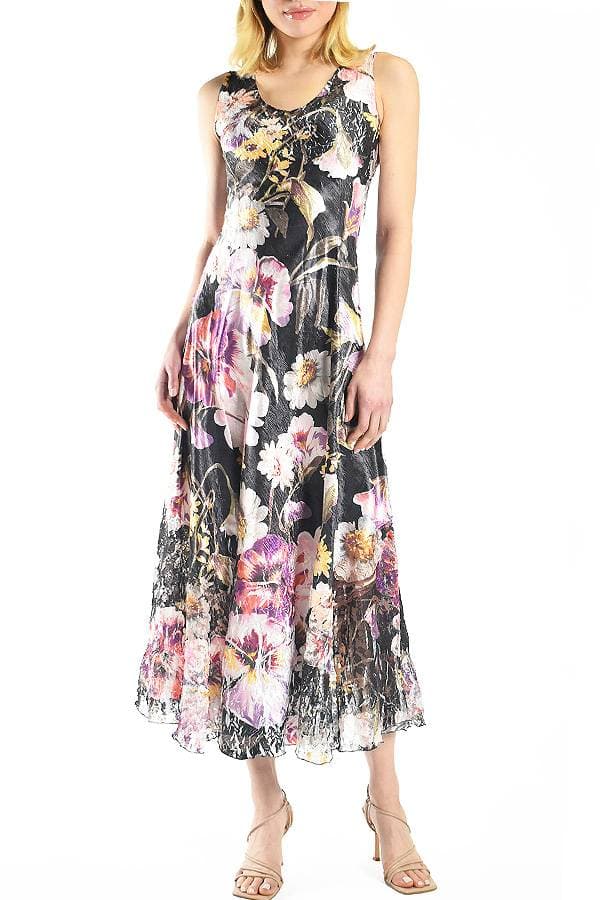Long Floral Laceup Back Dress - 39500 - Main product view