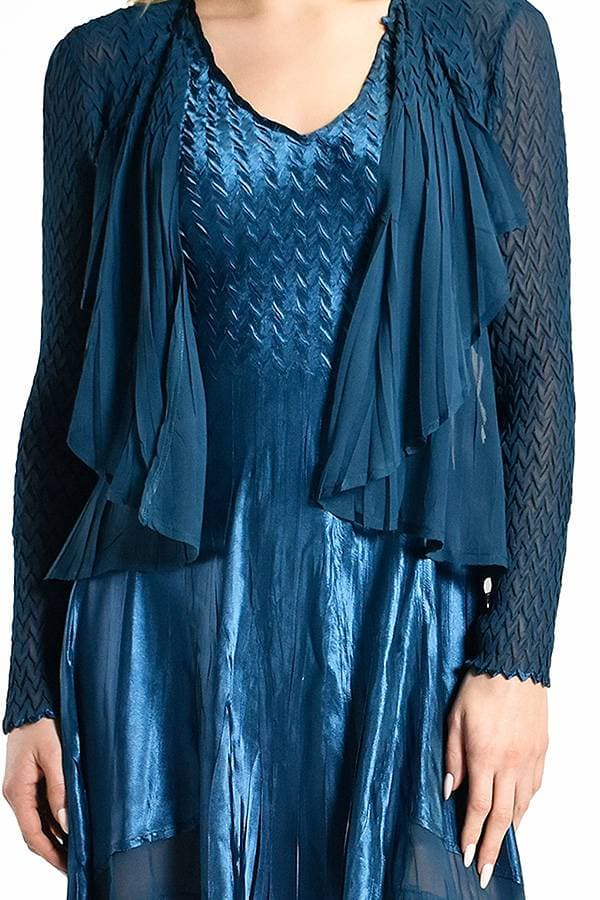 Blue 2pc Ensemble Ruffle Jacket with Dress | Komarov Dress - $565.00 - View 6 of 6