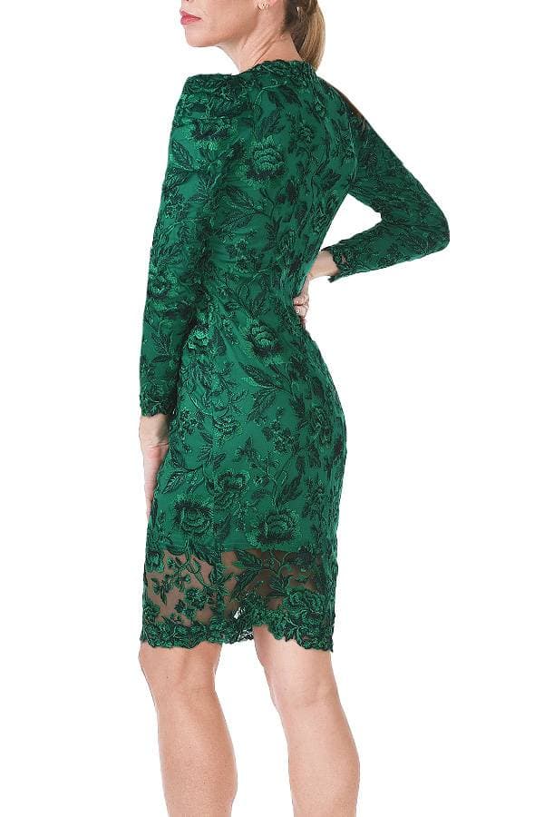 Pine Long Sleeve Lace Cocktail Dress