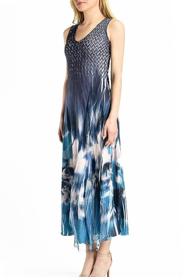 Sleeveless Vneck Ruffle Front Dress | Komarov Dress