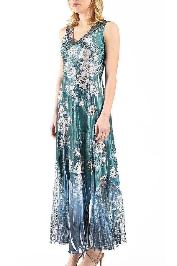 Green Floral Laceback Dress | Komarov Dress