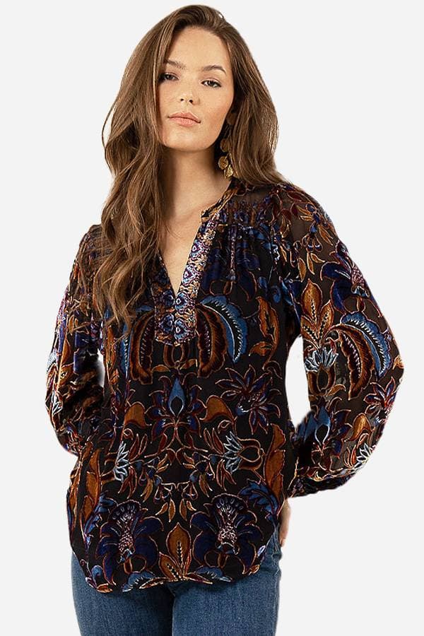 Silk Burnout Blouse - 39500 - Main product view