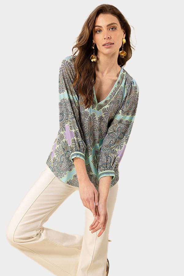 Hale Bob Paisley Print Top