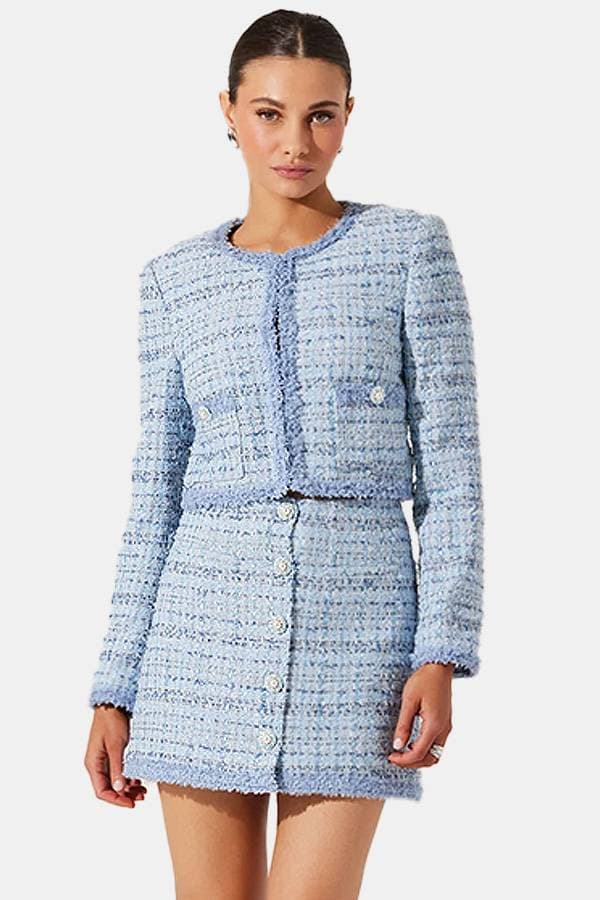 Jacket Tweedy Crop Blue Multi - 26500 - Main product view