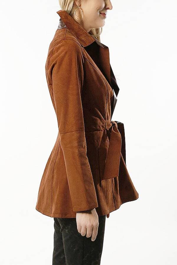 Cognac Brown Reversible Suede Jacket | Women's - $985.00 - View 6 of 7