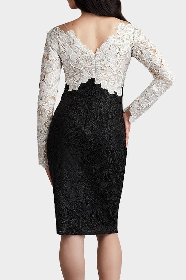 Black White Tadashi Illusion Cocktail Dress | Women's - $685.00 - View 2 of 4