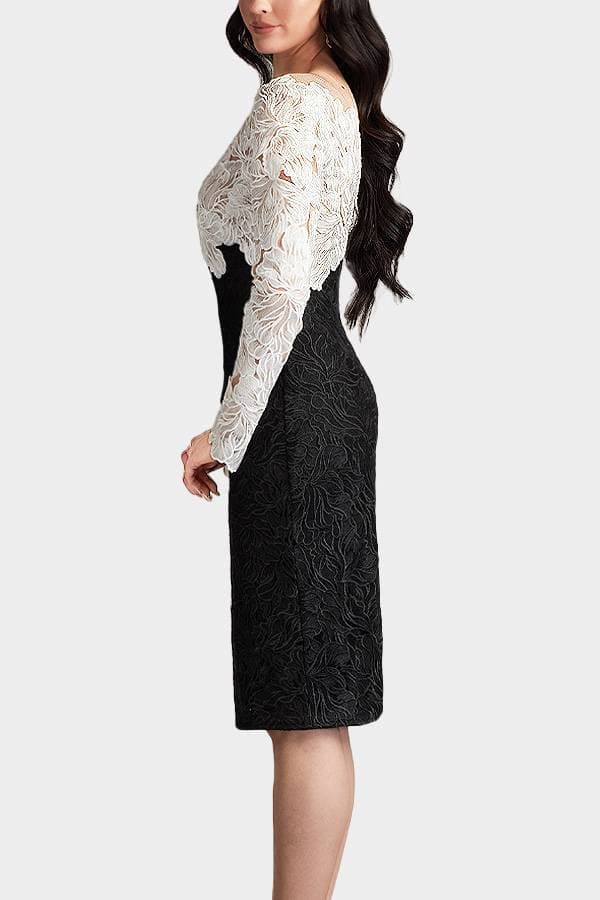 Black White Tadashi Illusion Cocktail Dress | Women's - $685.00 - View 4 of 4