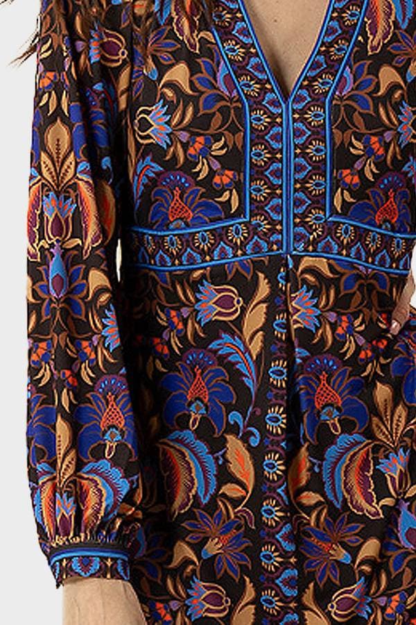 Vneck Printed Dress -  - View 3 of 4