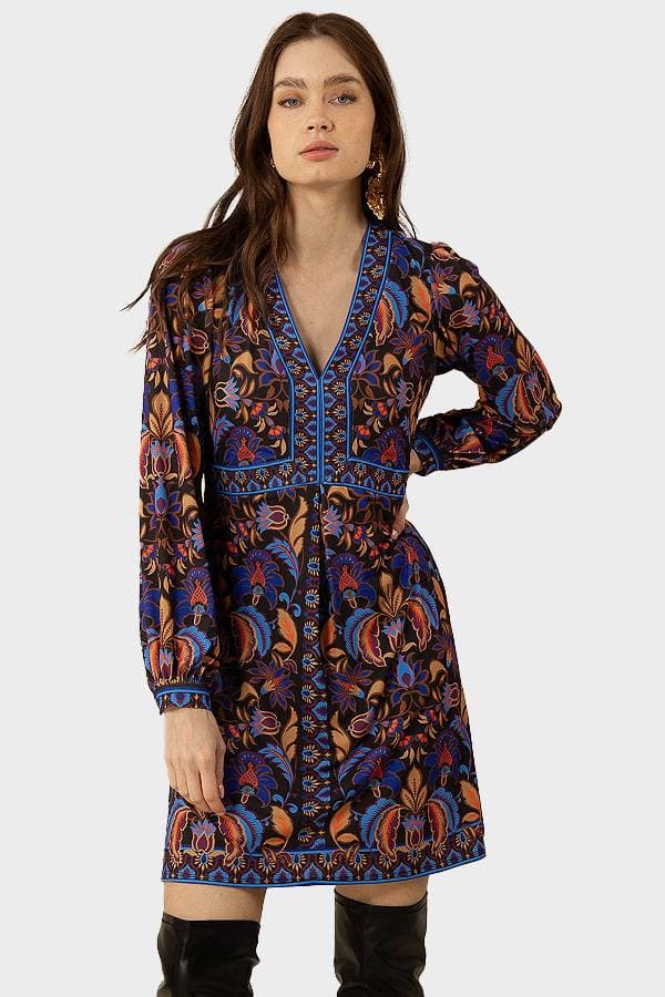 Vneck Printed Dress