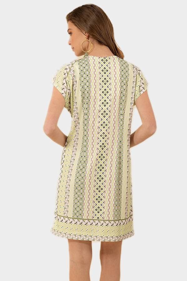 Hale Bob Olive Multi Geo Print Dress