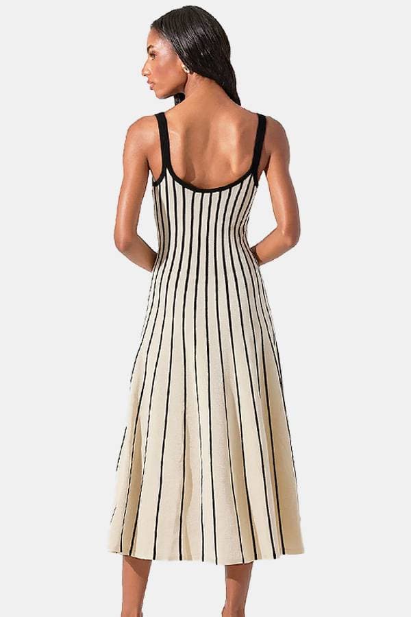 Long Knit Striped Dress