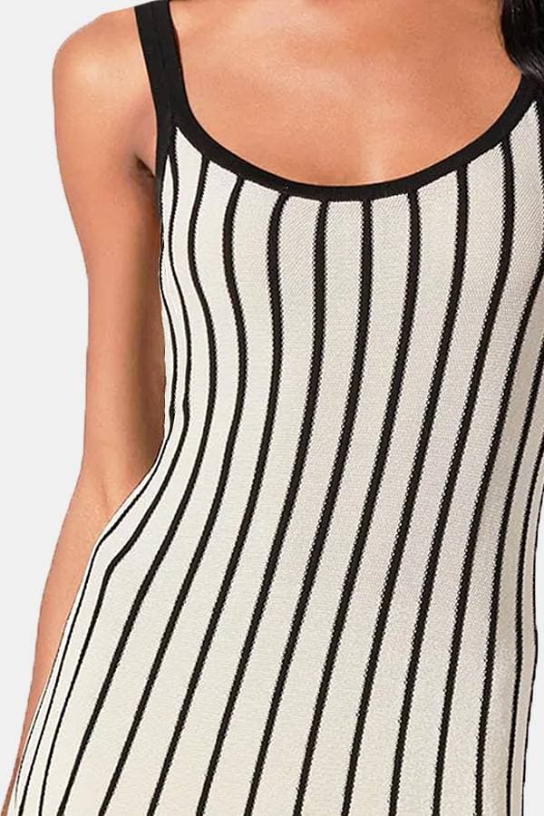 Long Knit Striped Dress