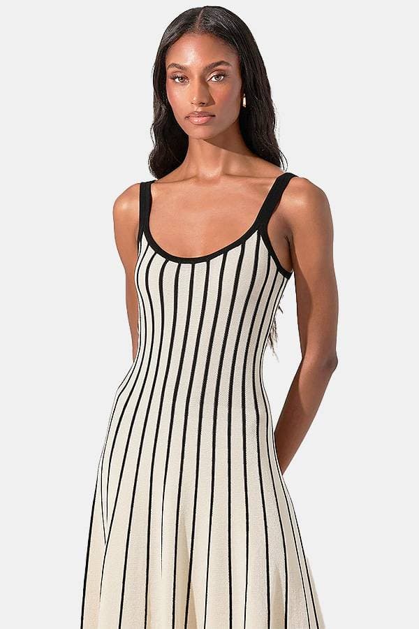 Long Knit Striped Dress