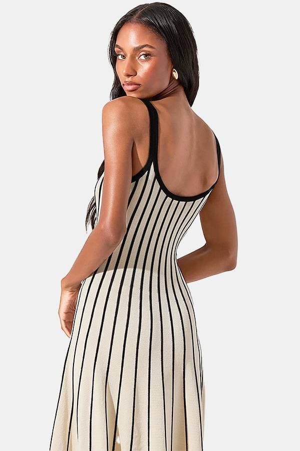 Long Knit Striped Dress