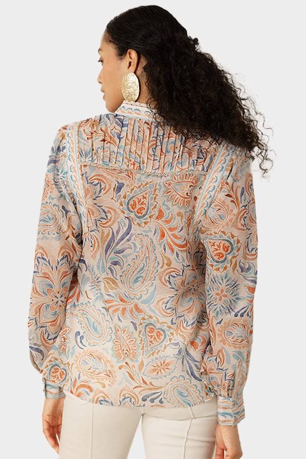 Hale Bob Silk Cotton Floral Top