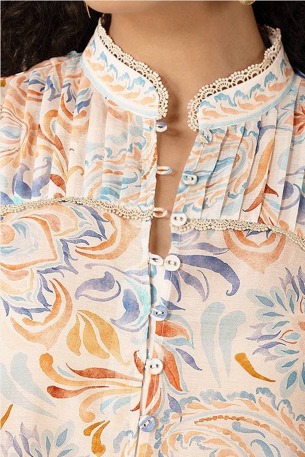 Hale Bob Silk Cotton Floral Top