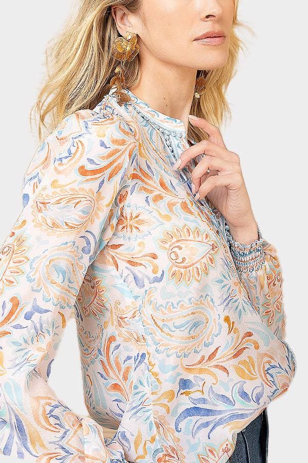 Hale Bob 100% Silk Floral Blouse