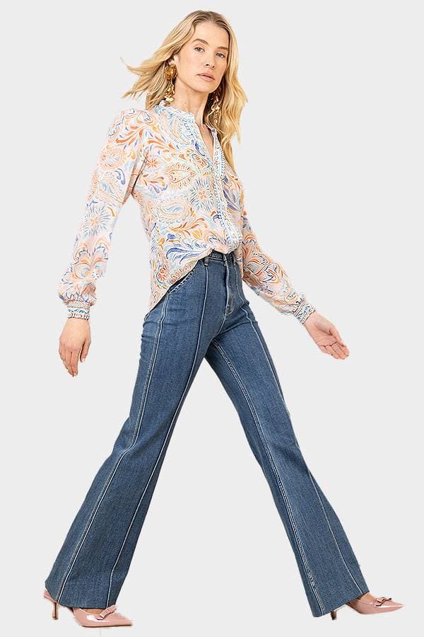 Hale Bob 100% Silk Floral Blouse